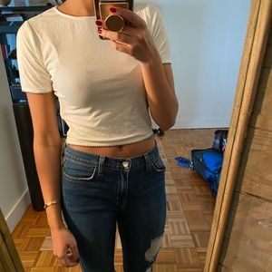 Crop white T shirt